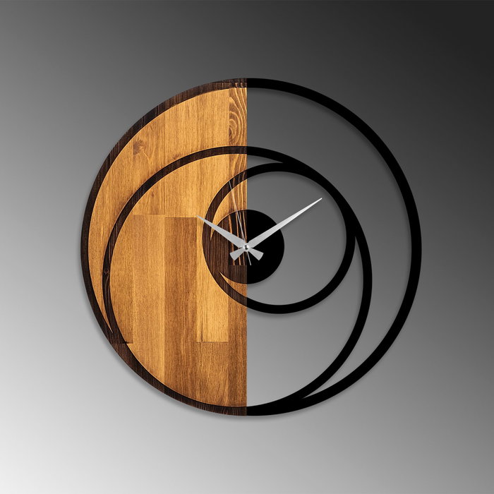 Wallity Reloj de pared Circle en Nogal y Negro Wallity Reloj de pared Circle en Nogal y Negro